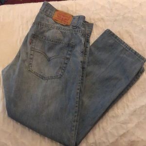 Boys Levi’s 505 lightweight med blue jeans